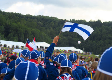 Kuvassa suomalaisia maailman Jamboreella 2019.